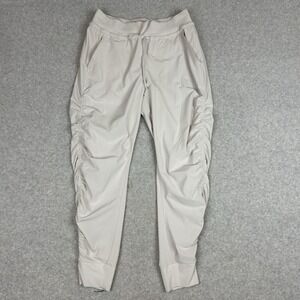 Athleta Attitude Pant Womens Sz 4 Beige Jogger Elastic Waist Pockets Stretch